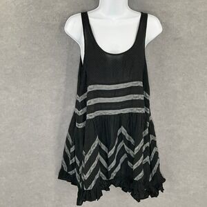 Free People Intimately Tiny Dots‎ Voile Lace Trapeze Slip Dress Nightgown Size S
